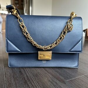 fendi navy kan u shoulder bag